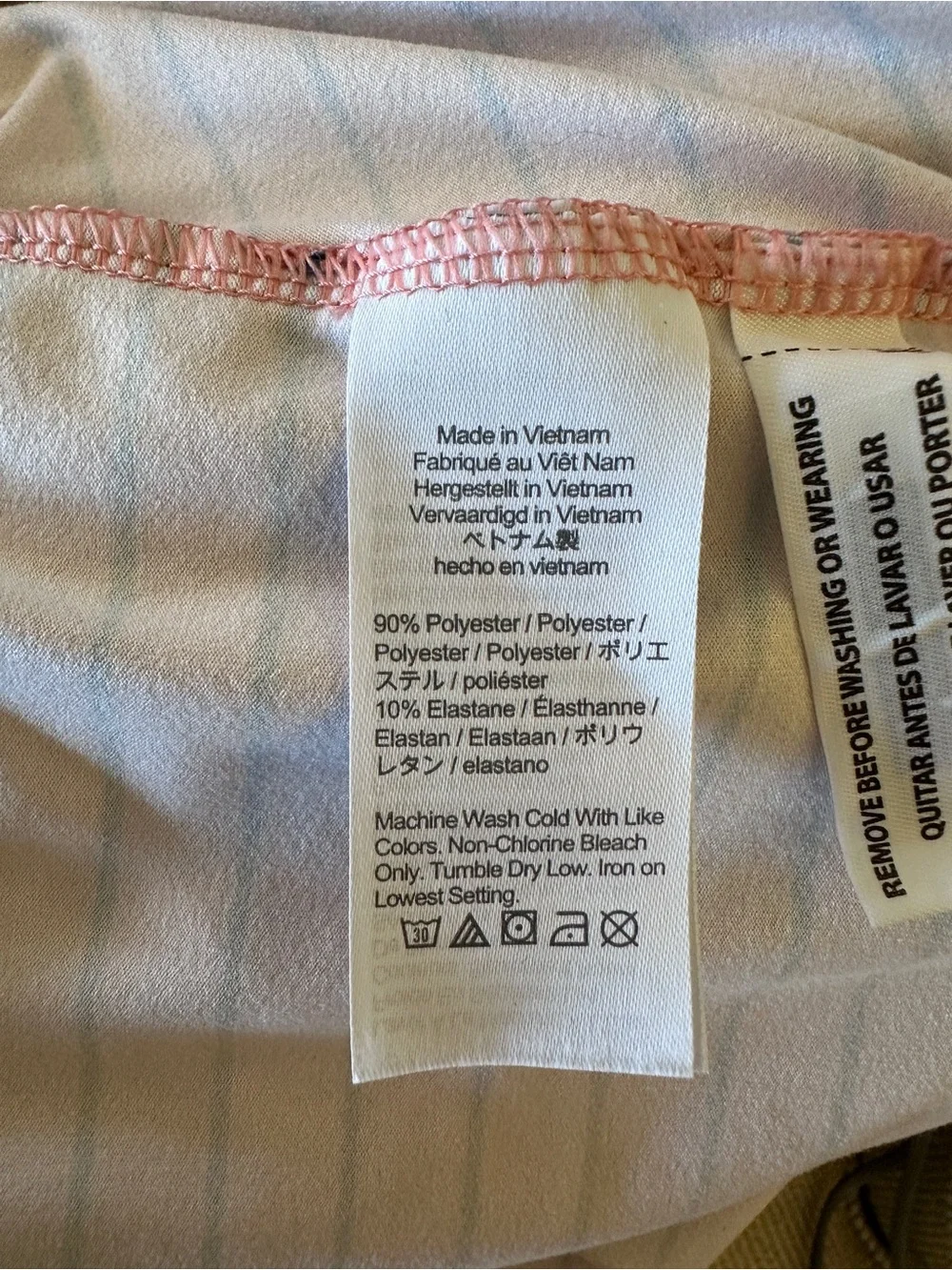 J.Crew Performance Men’s Coral Pink Navy Striped Golf Polo SS Shirt Size Large